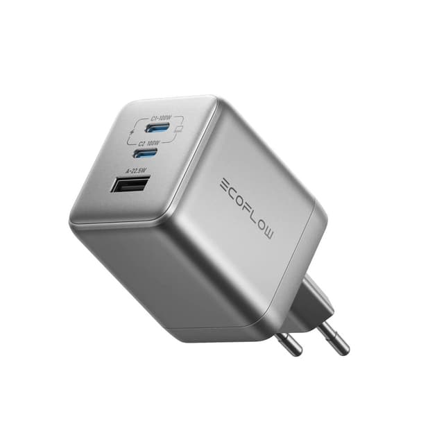 Chargeur USB-C EcoFlow Rapid Pro 100W GaN : 3 ports, ultra-rapide et nomade